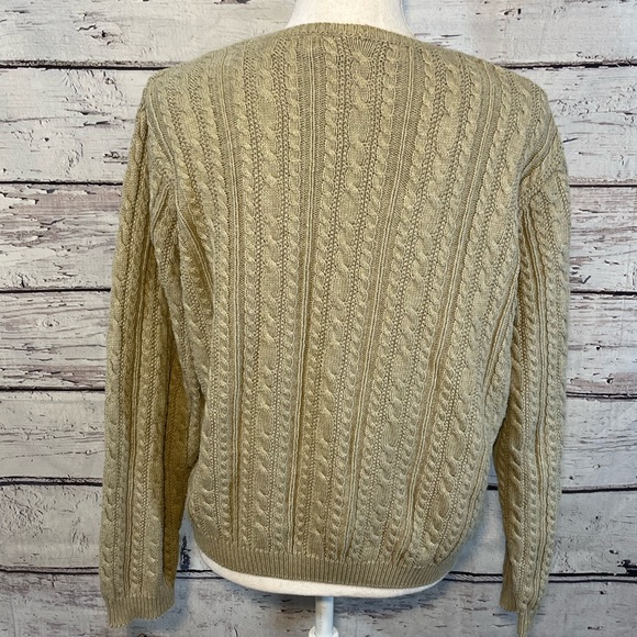 WAINSCOTT Crewneck Cable knit Cotton Sweater Tan-Medium - Picture 2 of 2